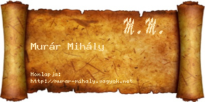 Murár Mihály névjegykártya
